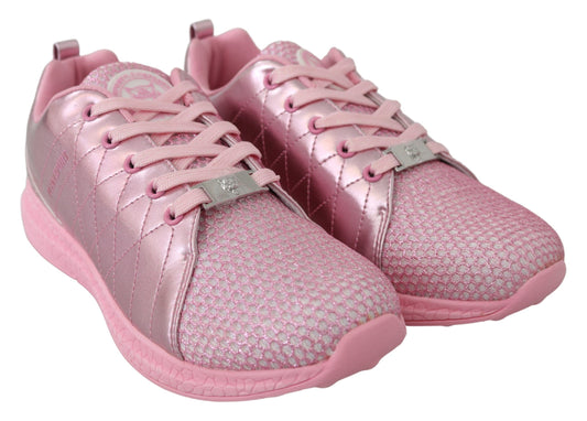 Plein Sport Pink Blush Polyester Runner Gisella Sneakers Shoes