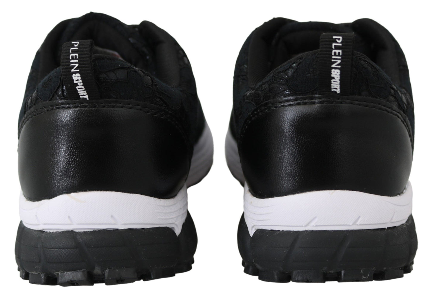 Plein Sport Black Polyester Runner Umi Sneakers Shoes