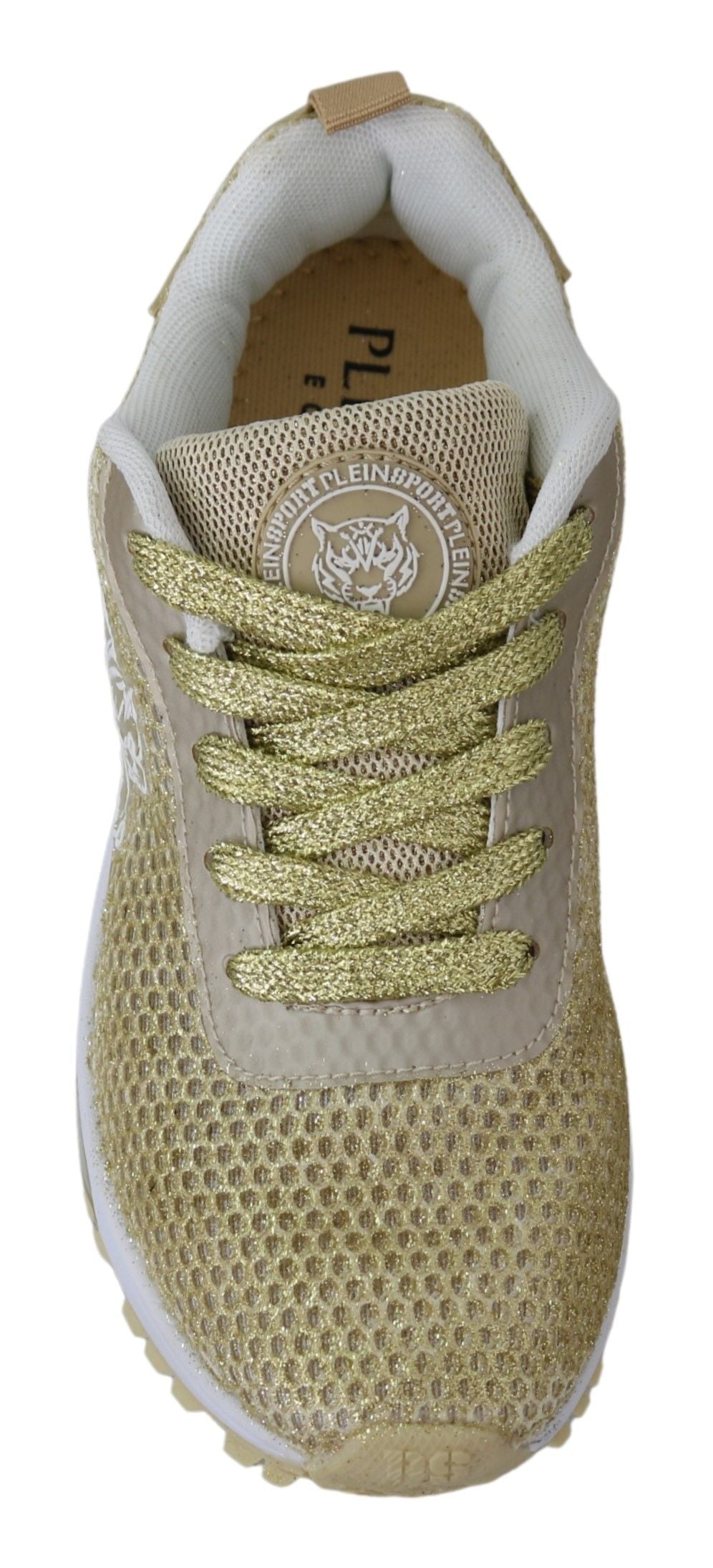 Plein Sport Gold Polyester Gretel Sneakers Shoes