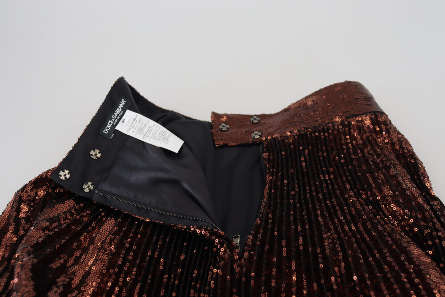 Dolce & Gabbana Bronze Sequined High Waist A-line Maxi Skirt