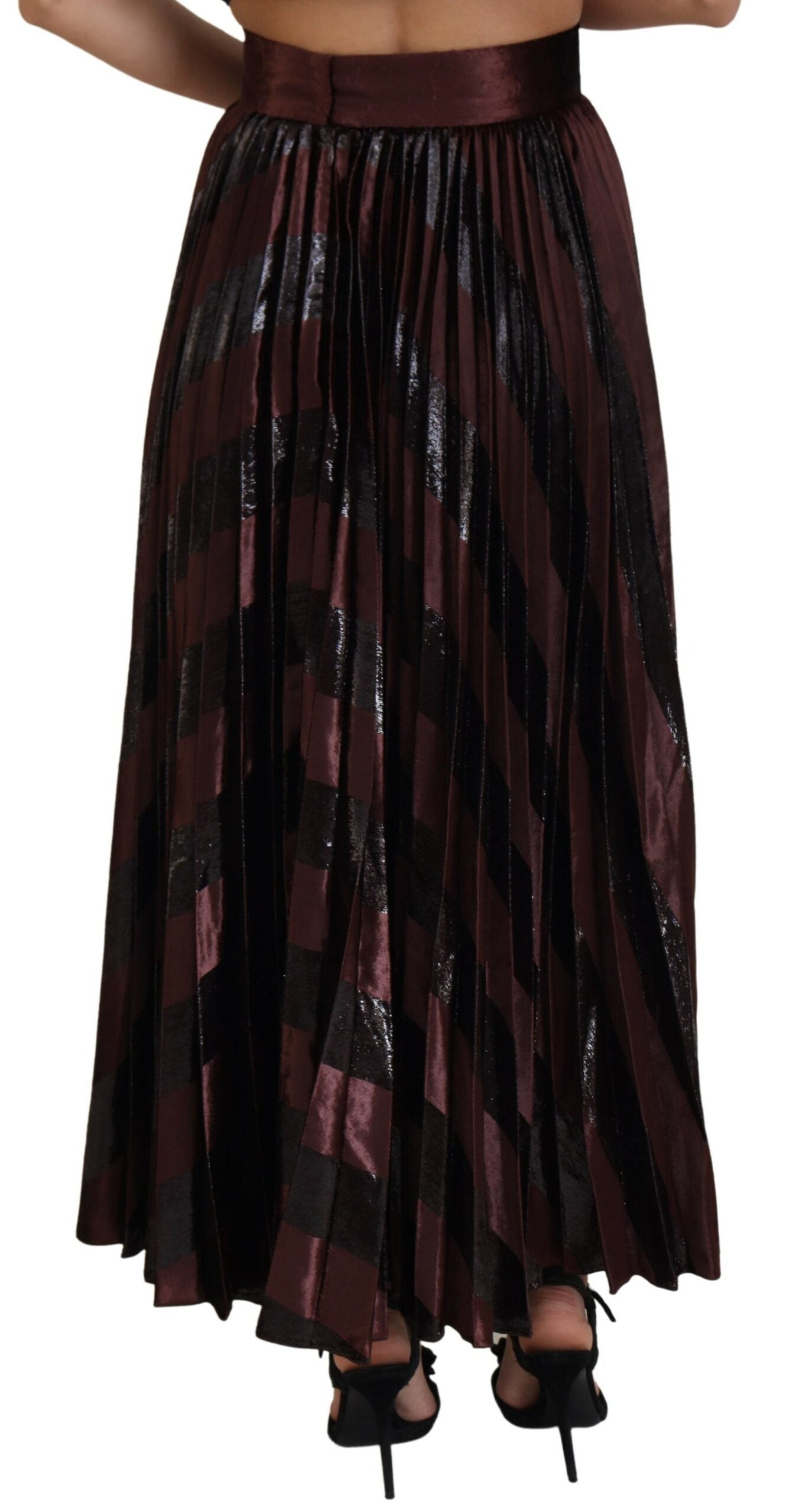 Dolce & Gabbana Brown Polyester High Waist A-line Maxi Skirt