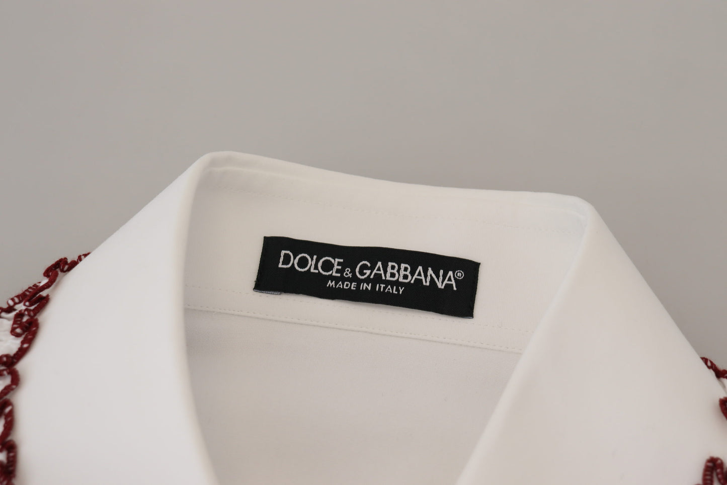 Dolce & Gabbana White Lace Long Sleeves Ruffle Collar Top