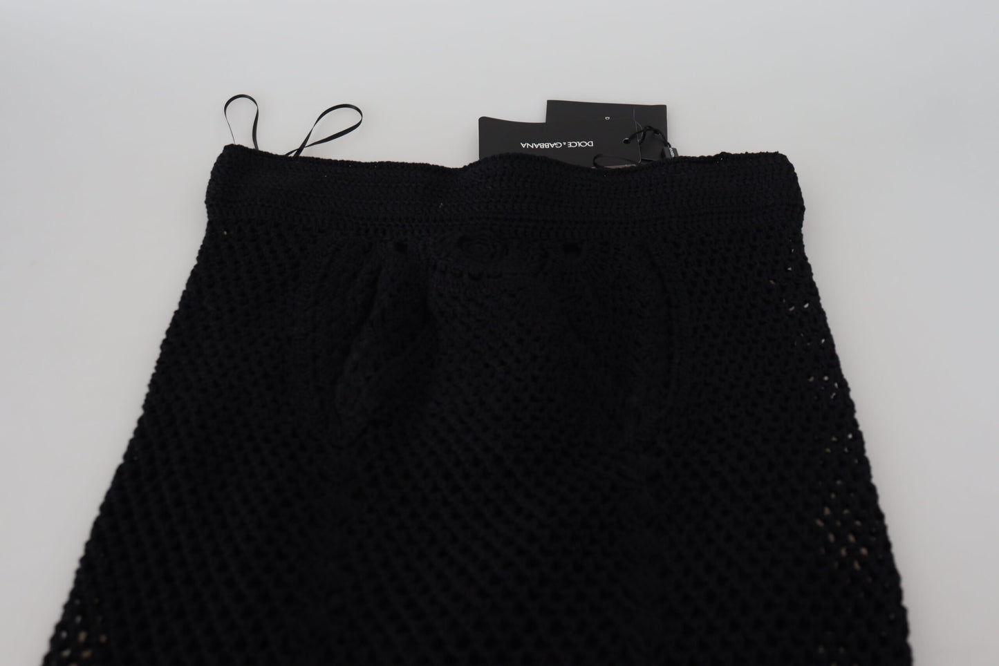 Dolce & Gabbana Black Knitted Cotton High Waist Mermaid Skirt