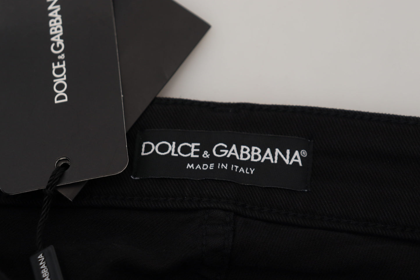 Dolce & Gabbana Black Cotton Skinny Mid Waist Denim Jeans