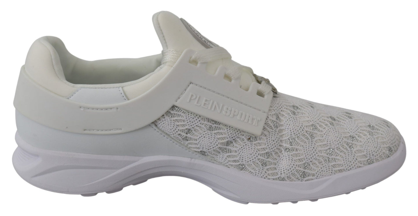 Plein Sport White Polyester Runner Beth Sneakers Shoes