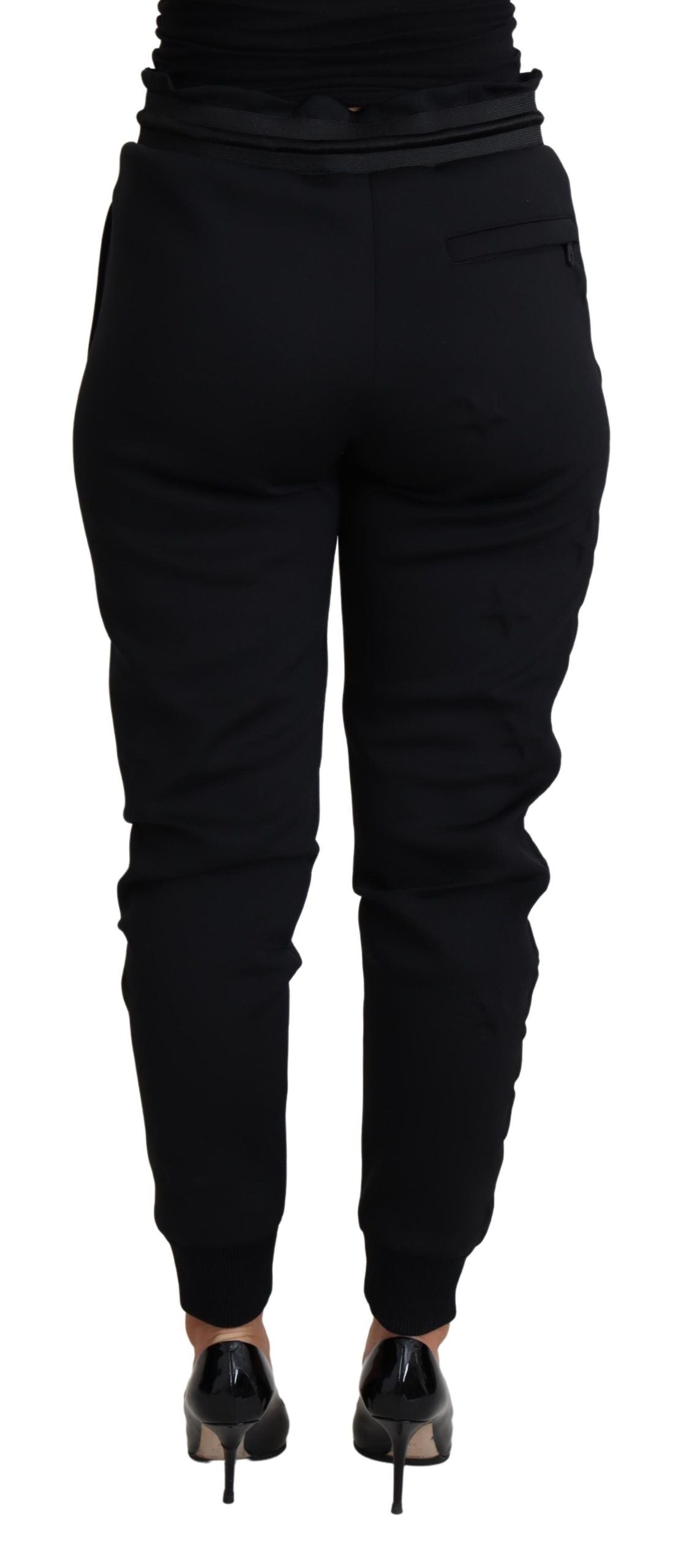 Dolce & Gabbana Black Polyester Neoprene Jogger Trouser Pants