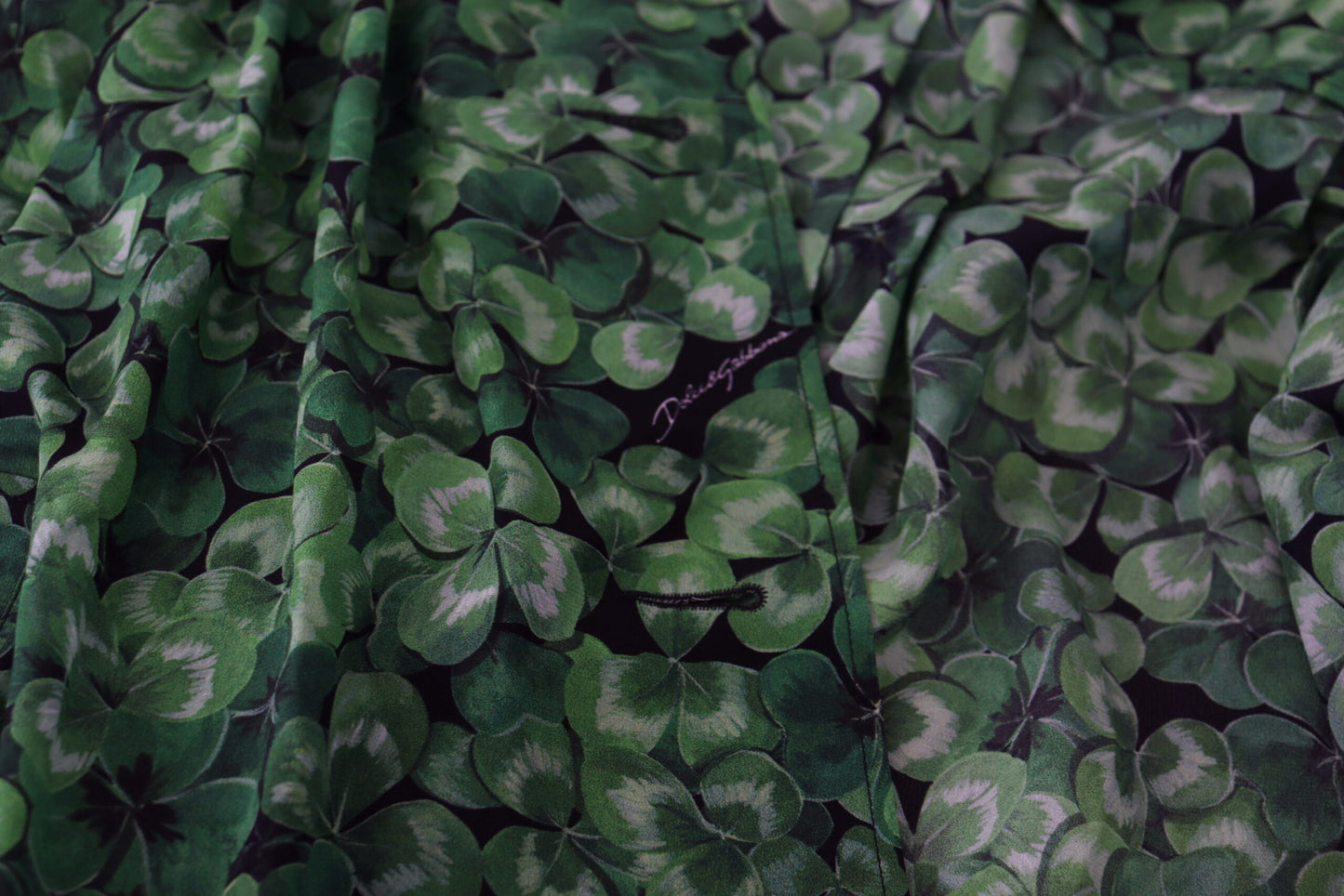 Dolce & Gabbana Green Leaves Print Silk Trench Coat Jacket