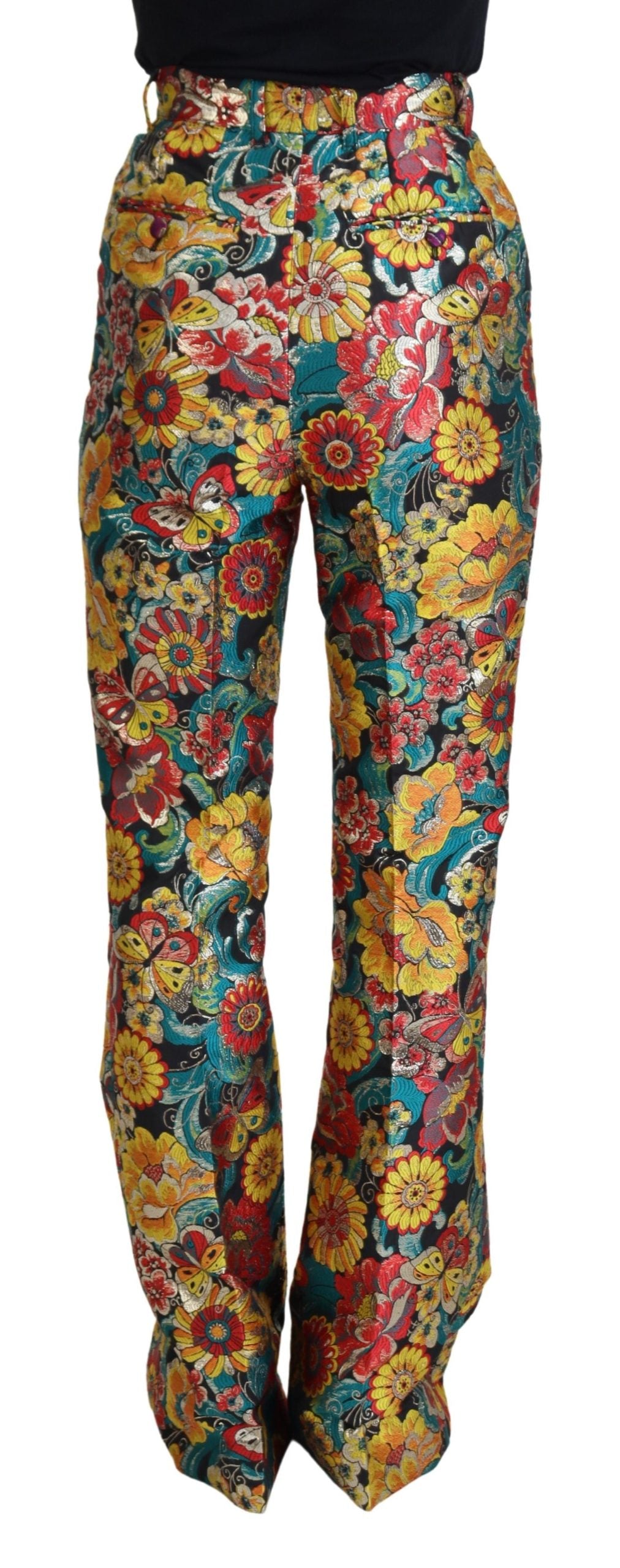 Dolce & Gabbana Multicolor Floral Women Flared Pants