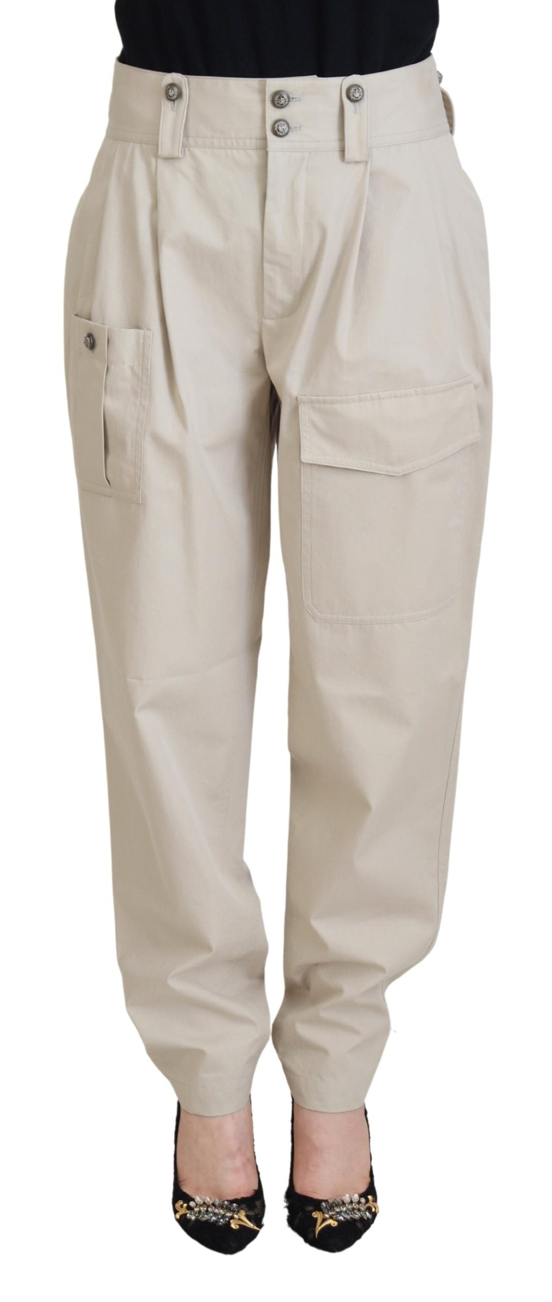 Dolce & Gabbana Beige Cotton Women Cargo Pants