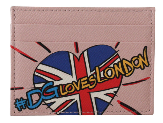 Dolce & Gabbana Pink Leather #DGLovesLondon Women Cardholder Case Wallet