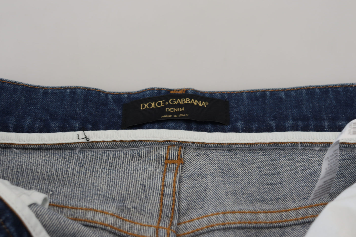 Dolce & Gabbana Blue Cotton High Waist Skinny Denim Jeans