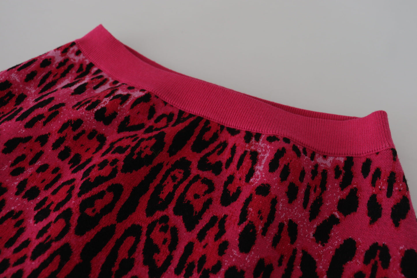 Dolce & Gabbana Pink Leopard High Waist A-line Mini Skirt