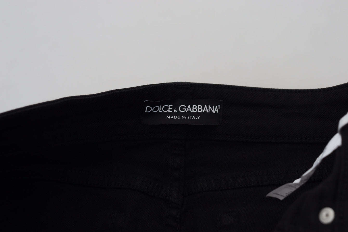 Dolce & Gabbana Black Cotton Skinny Mid Waist Denim Jeans