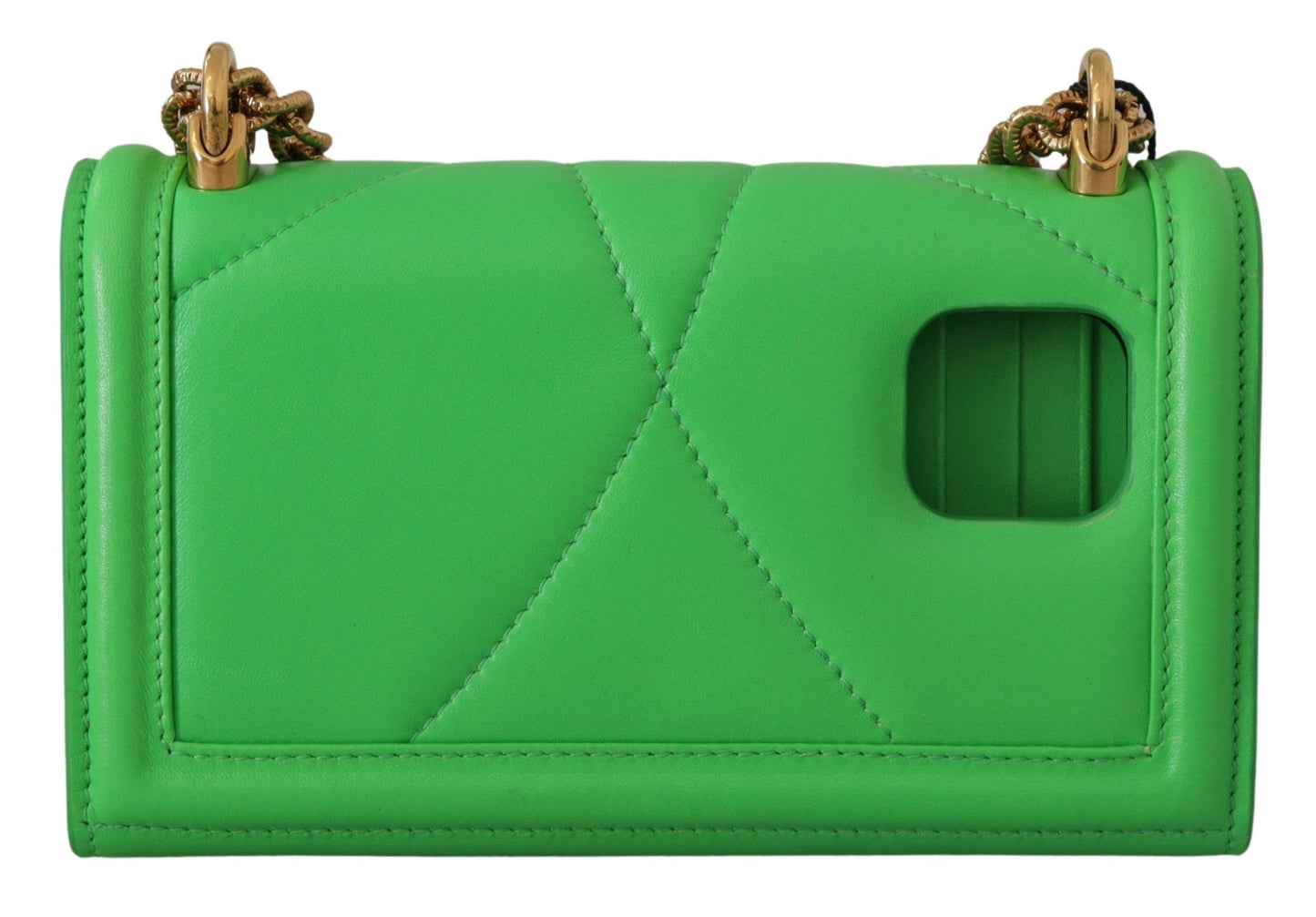 Dolce & Gabbana Green Leather Devotion Cardholder IPHONE 11 PRO Wallet