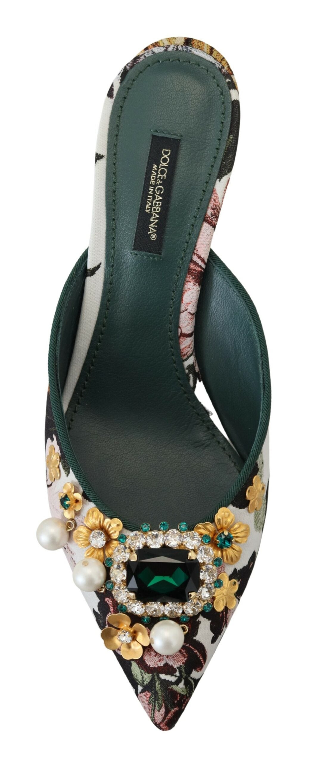 Dolce & Gabbana Multicolor Crystal Embellishment Slip On Sandals