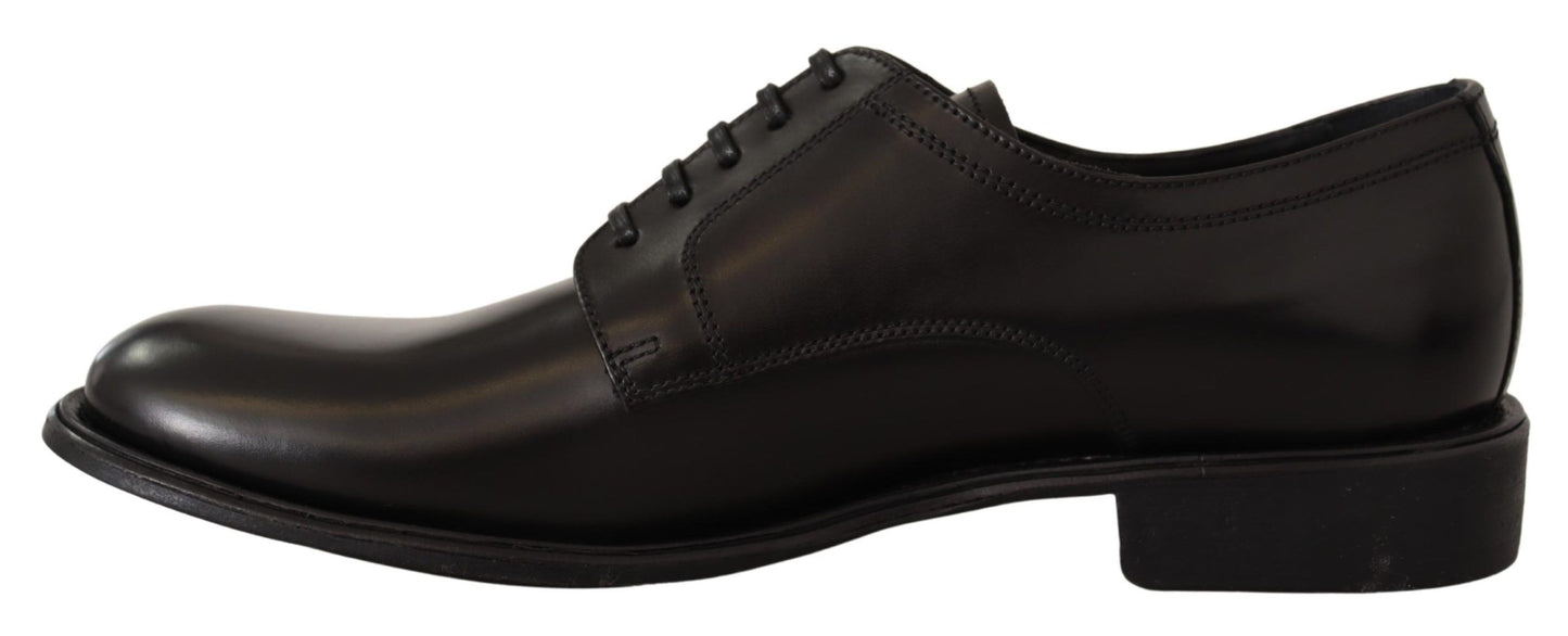 Dolce & Gabbana Black Leather Lace Up Mens Formal Derby Shoes