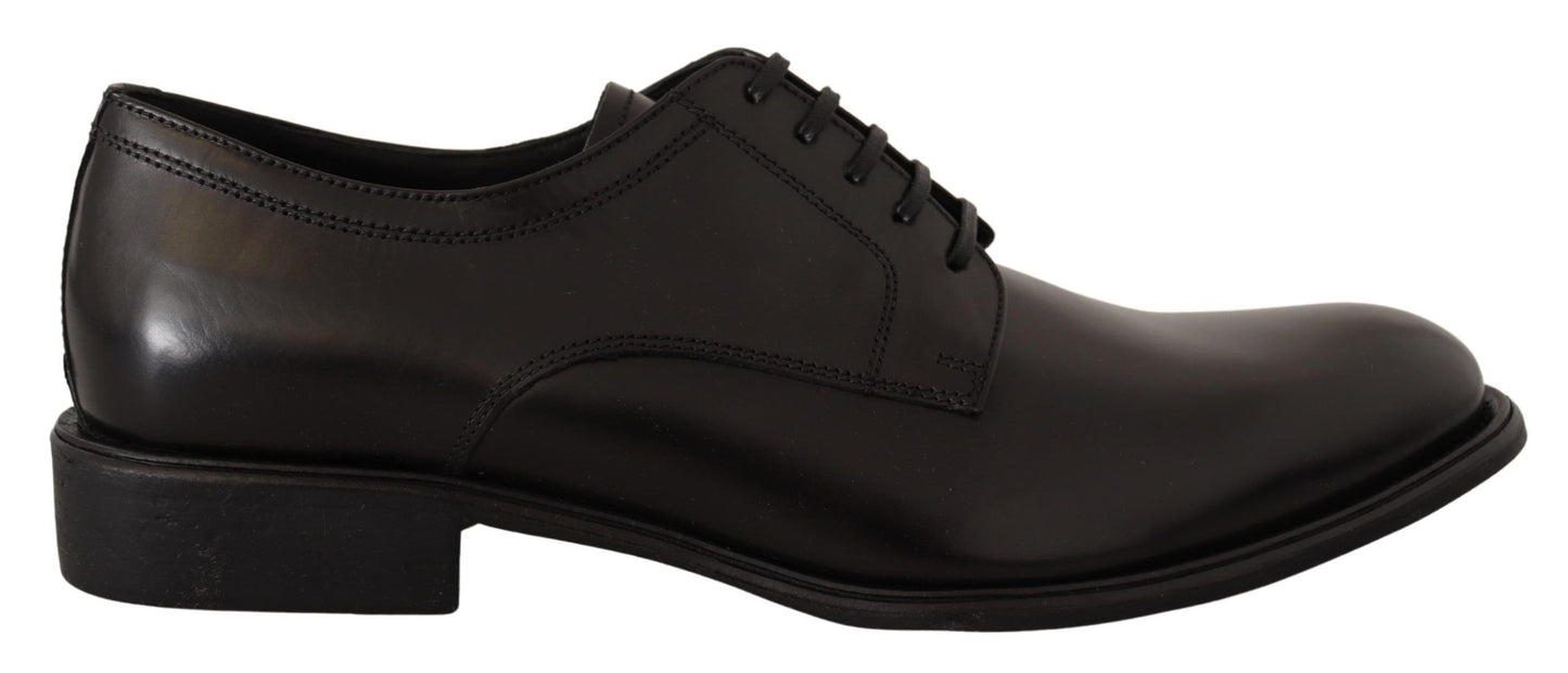 Dolce & Gabbana Black Leather Lace Up Mens Formal Derby Shoes