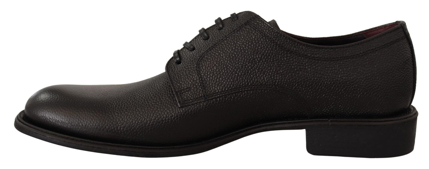 Dolce & Gabbana Black Leather Lace Up Mens Formal Derby Shoes