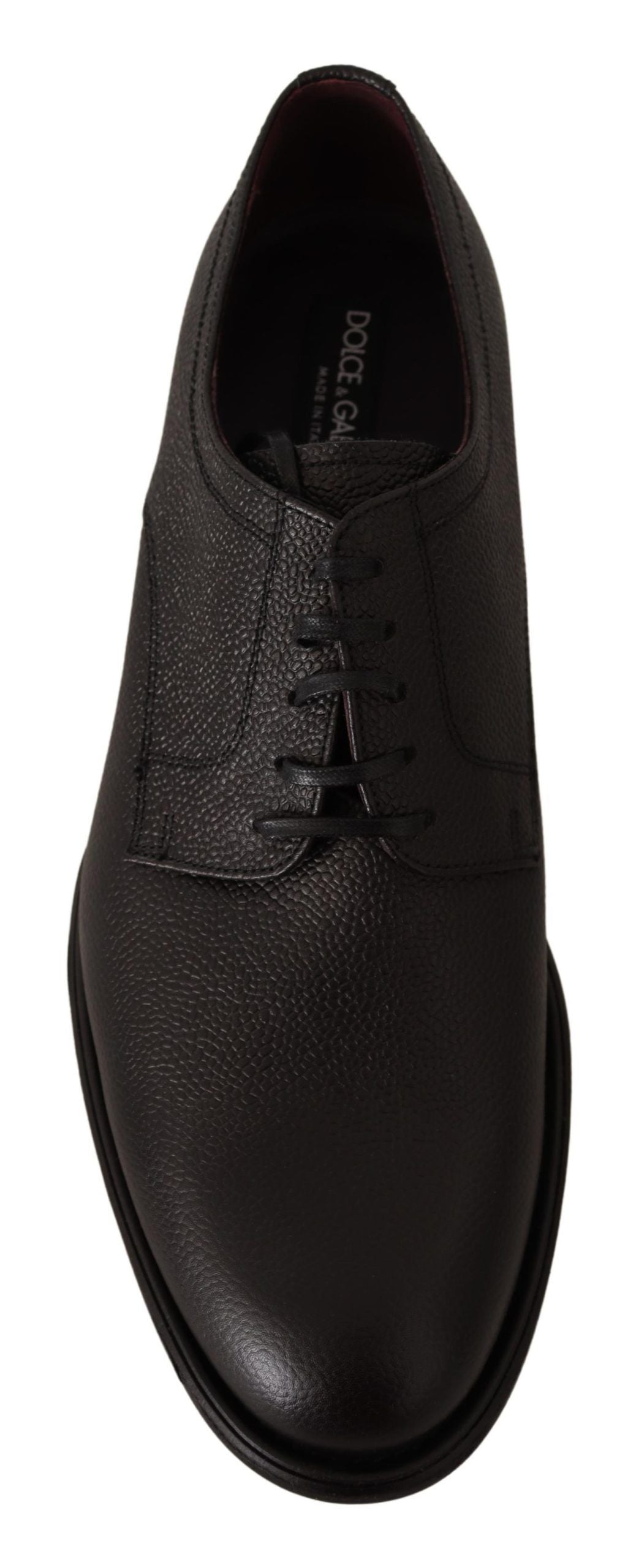 Dolce & Gabbana Black Leather Lace Up Mens Formal Derby Shoes