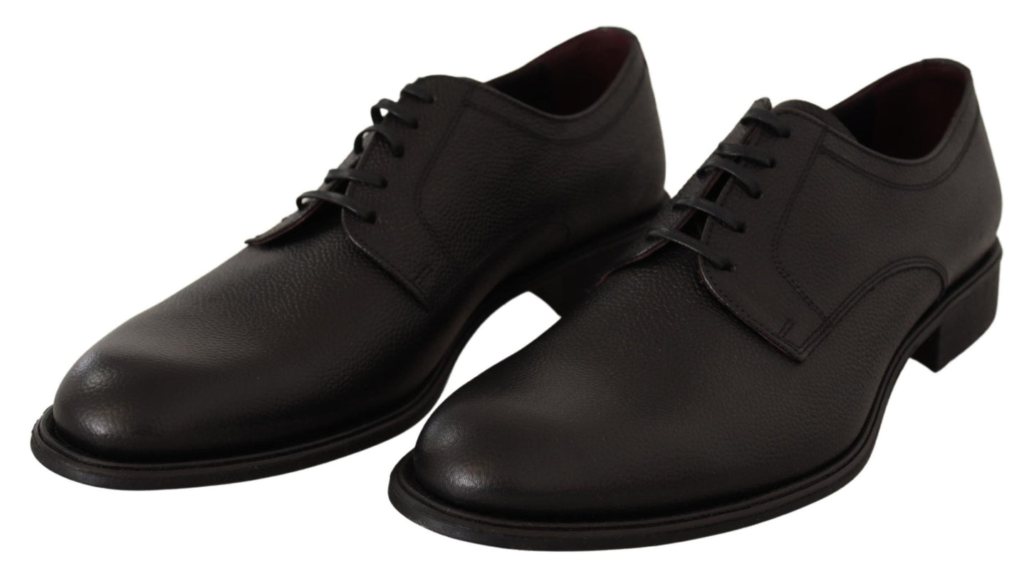 Dolce & Gabbana Black Leather Lace Up Mens Formal Derby Shoes