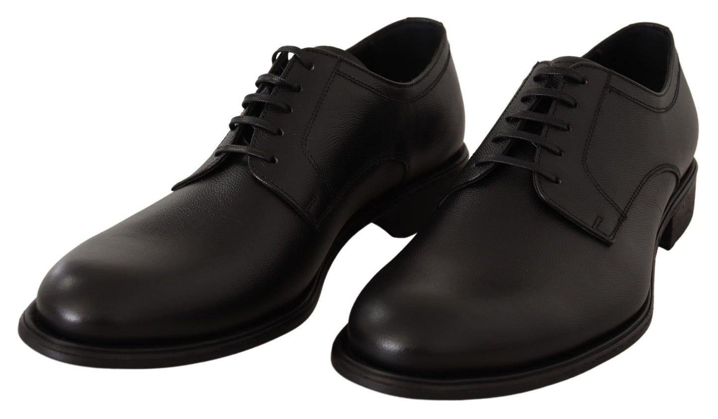 Dolce & Gabbana Black Leather Lace Up Mens Formal Derby Shoes