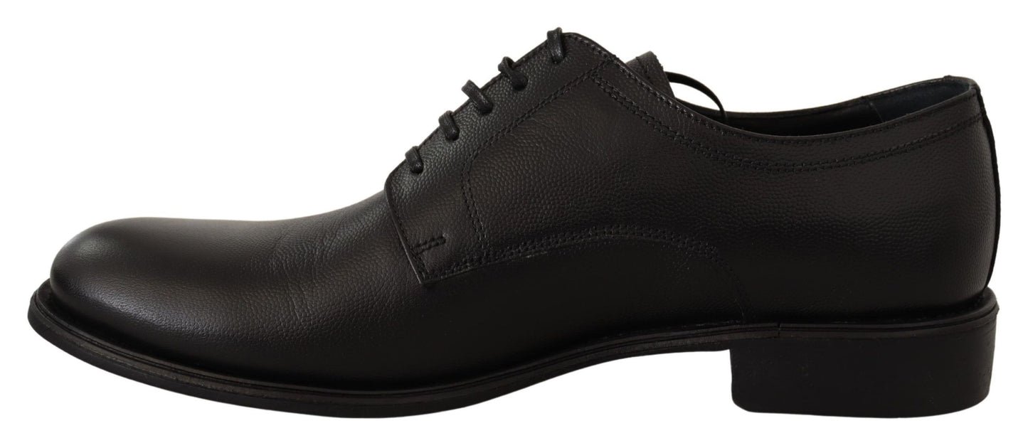 Dolce & Gabbana Black Leather Lace Up Mens Formal Derby Shoes