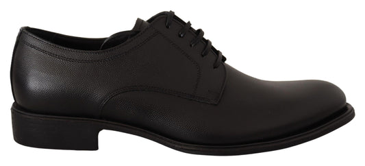 Dolce & Gabbana Black Leather Lace Up Mens Formal Derby Shoes