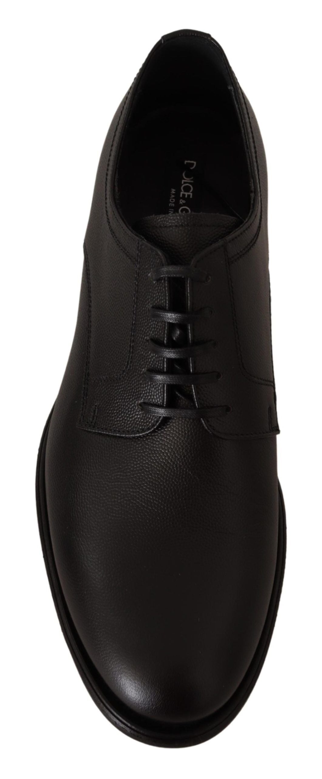 Dolce & Gabbana Black Leather Lace Up Mens Formal Derby Shoes