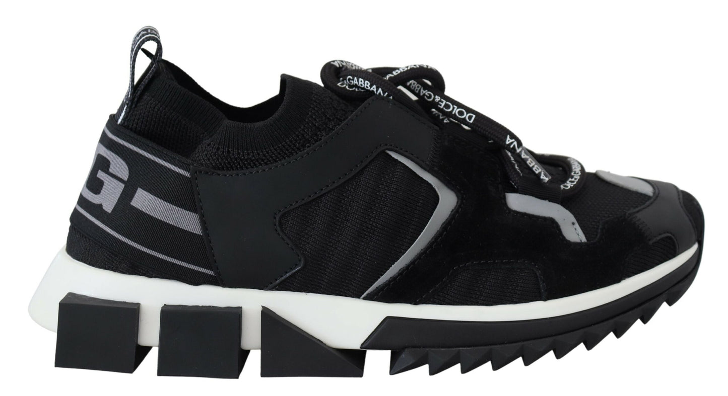 Dolce & Gabbana Black Mesh Sorrento Trekking Sneakers Shoes