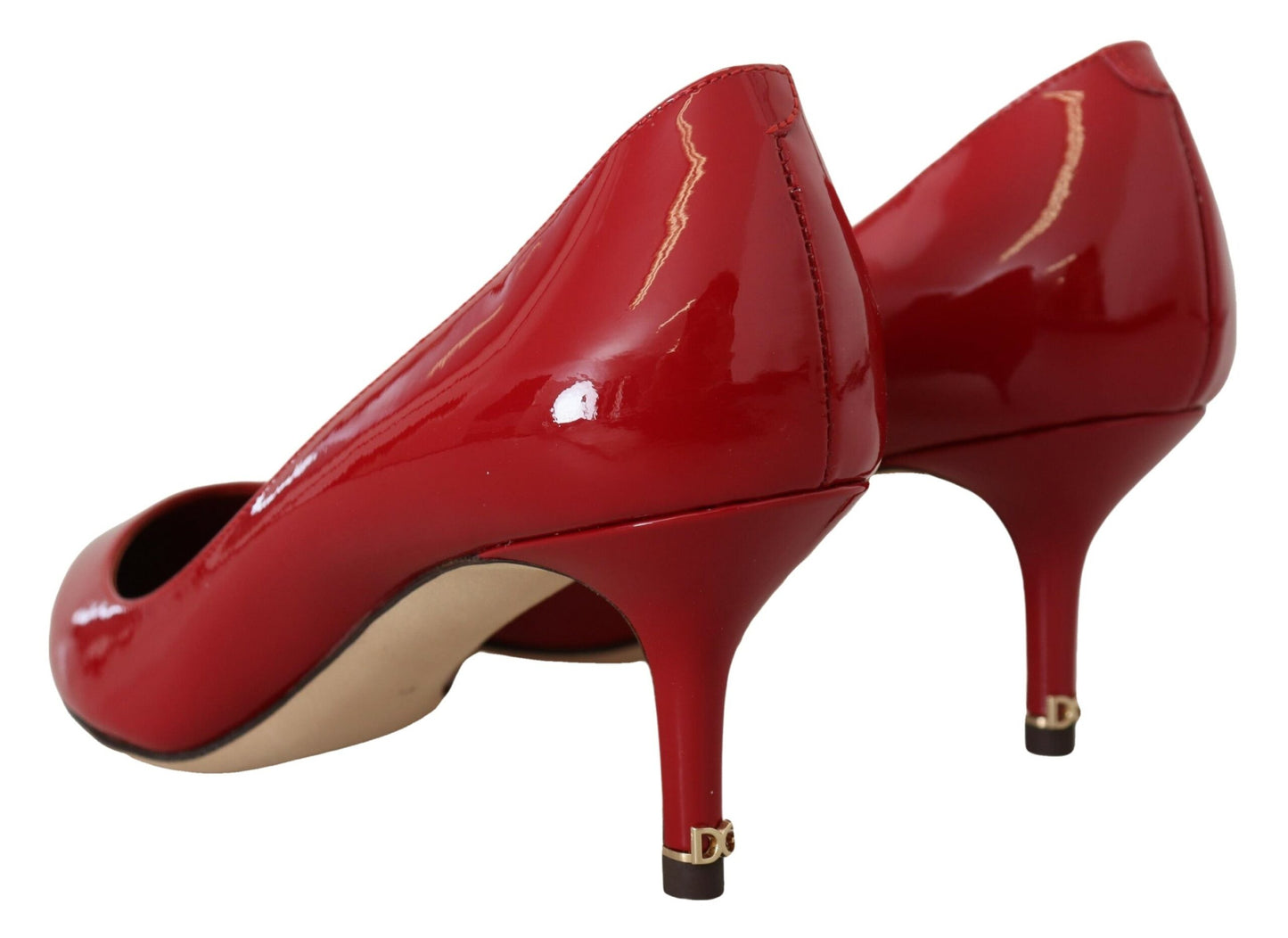 Dolce & Gabbana Red Patent Leather Kitten Heels Pumps Shoes