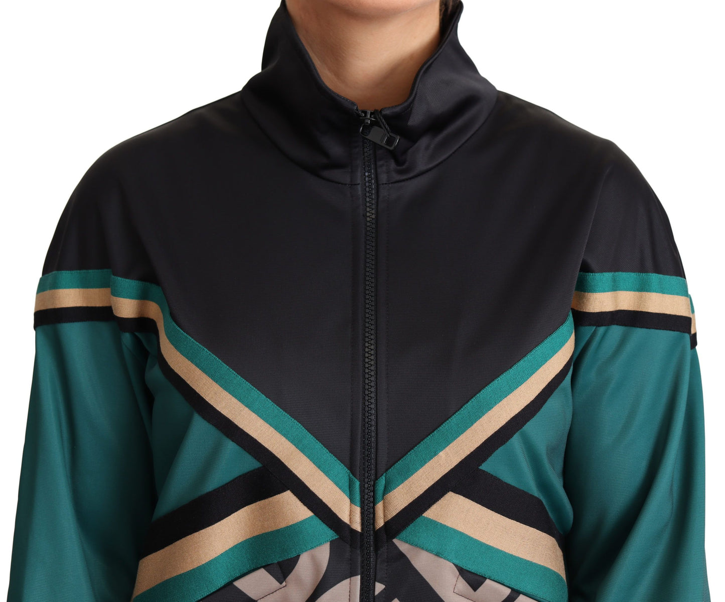 Dolce & Gabbana Multicolor DG Logo Mania Track Bomber Jacket