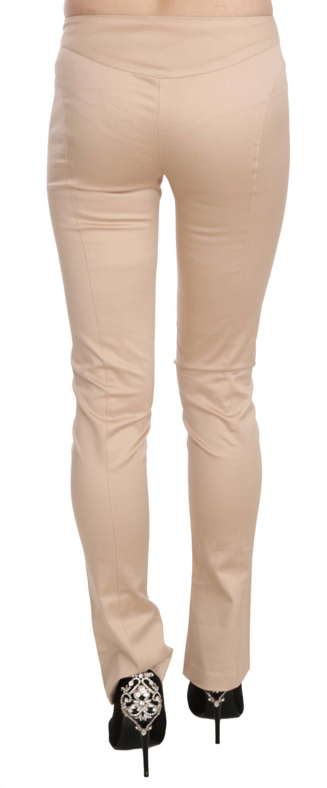 Just Cavalli Cream Low Waist Skinny Formal Trousers Pants