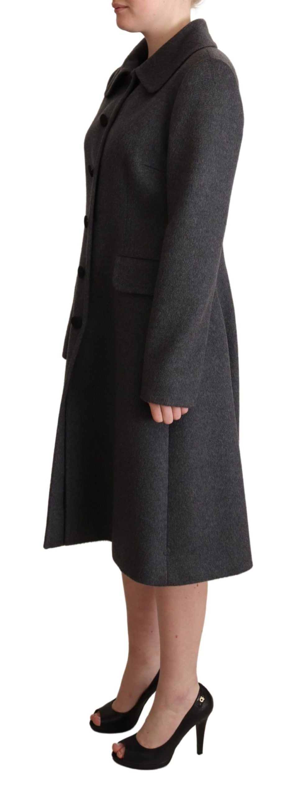 Dolce & Gabbana Gray Cashmere Trench Coat Jacket