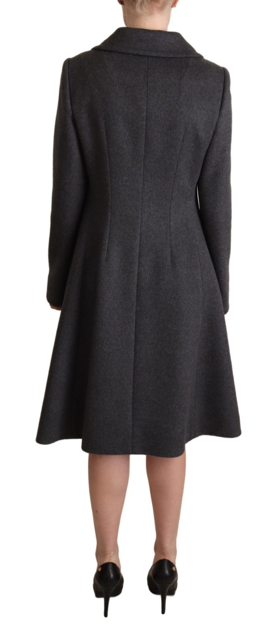 Dolce & Gabbana Gray Cashmere Trench Coat Jacket