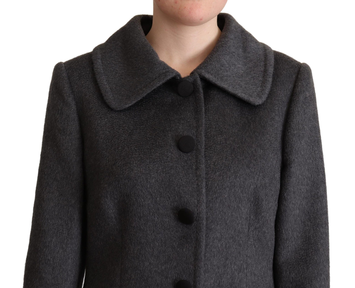 Dolce & Gabbana Gray Cashmere Trench Coat Jacket