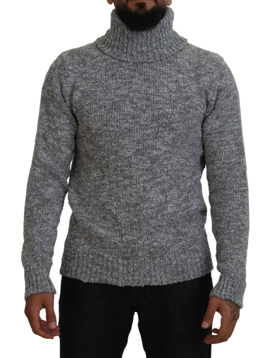 Dolce & Gabbana Gray Wool Knit Turtleneck Pullover Sweater