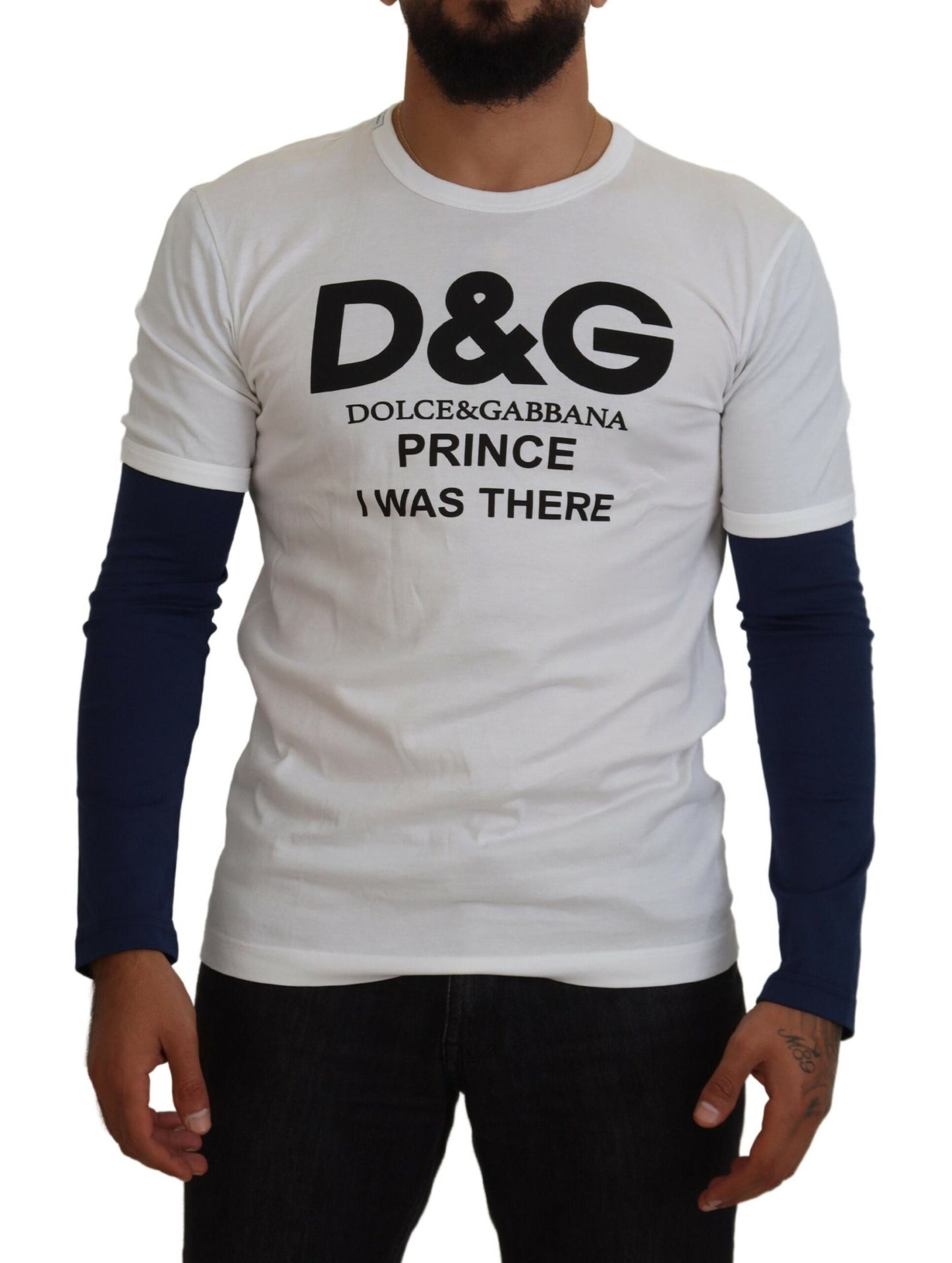 Dolce & Gabbana White DG Prince Crew Neck Pullover Sweater