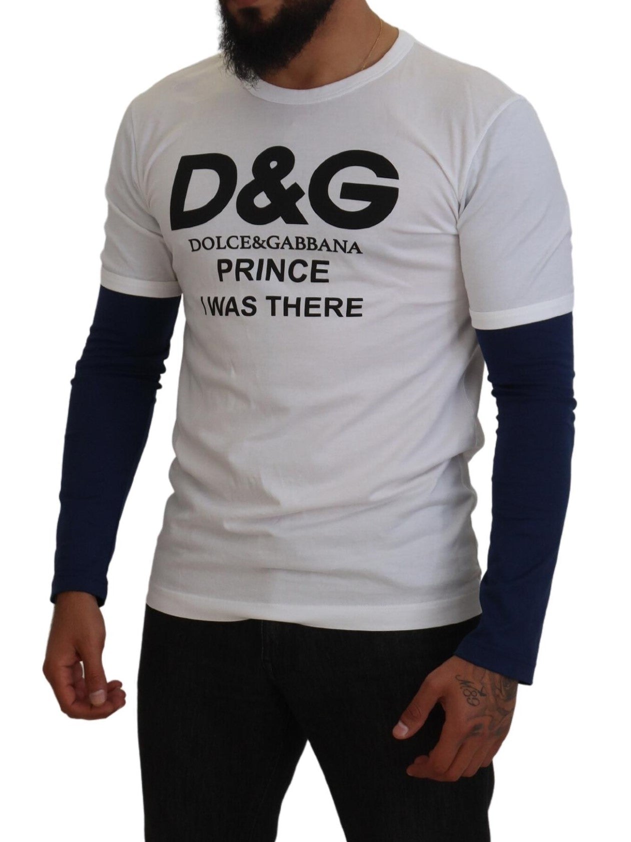 Dolce & Gabbana White DG Prince Crew Neck Pullover Sweater