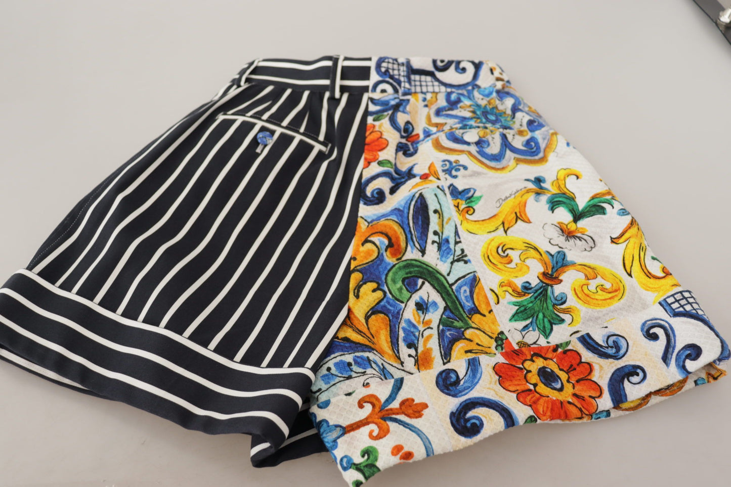 Dolce & Gabbana Multicolor Stripes Majolica Bermuda Shorts