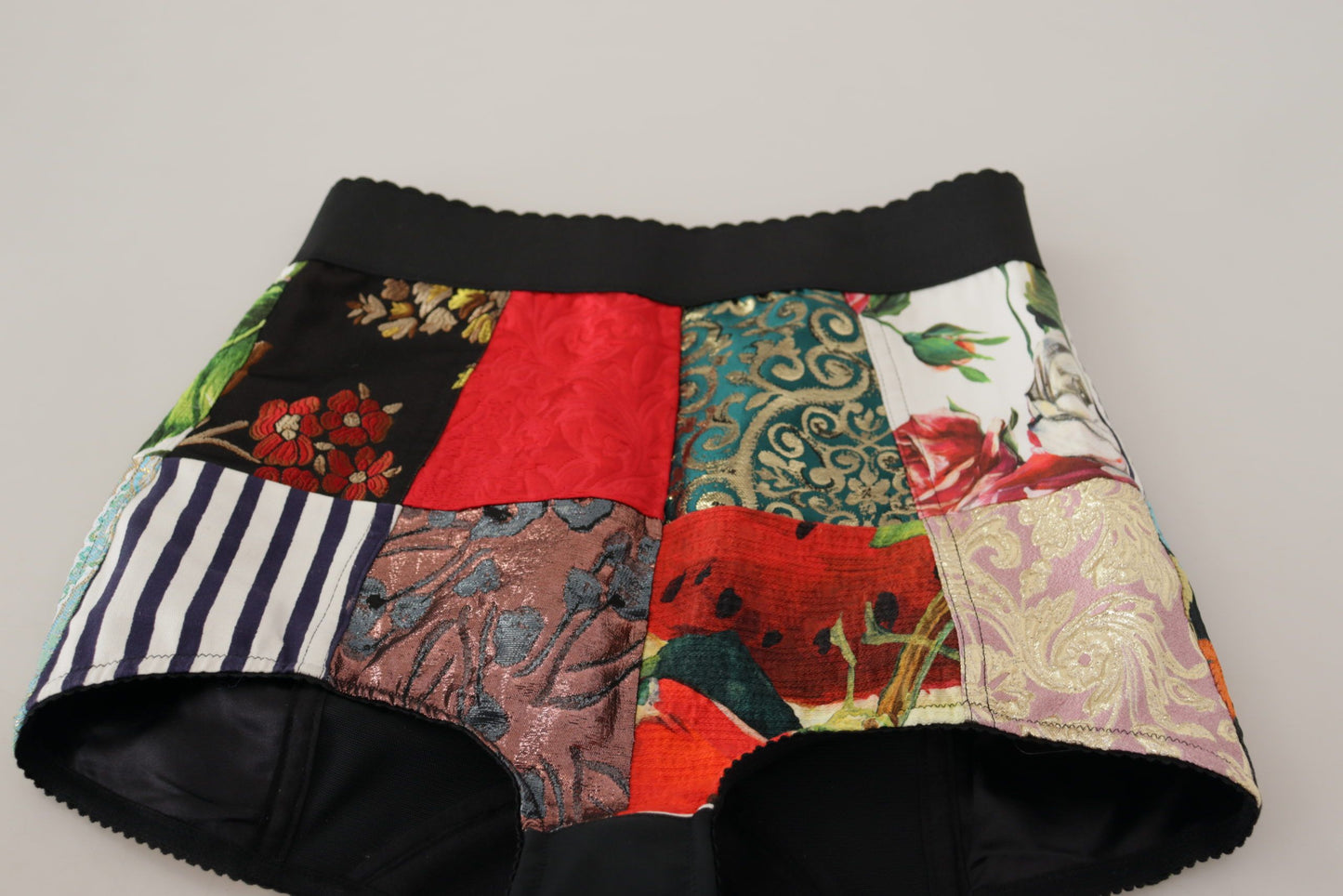 Dolce & Gabbana Multicolor Patchwork Jacquard Nylon Shorts