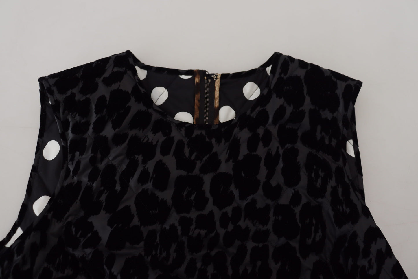 Dolce & Gabbana Black Leopard Shift Mini Polyester Dress