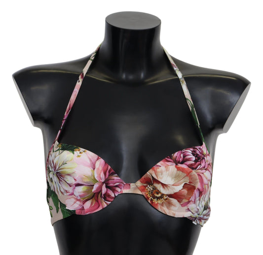 Dolce & Gabbana Multicolor Floral Swimsuit Beachwear Bikini Tops