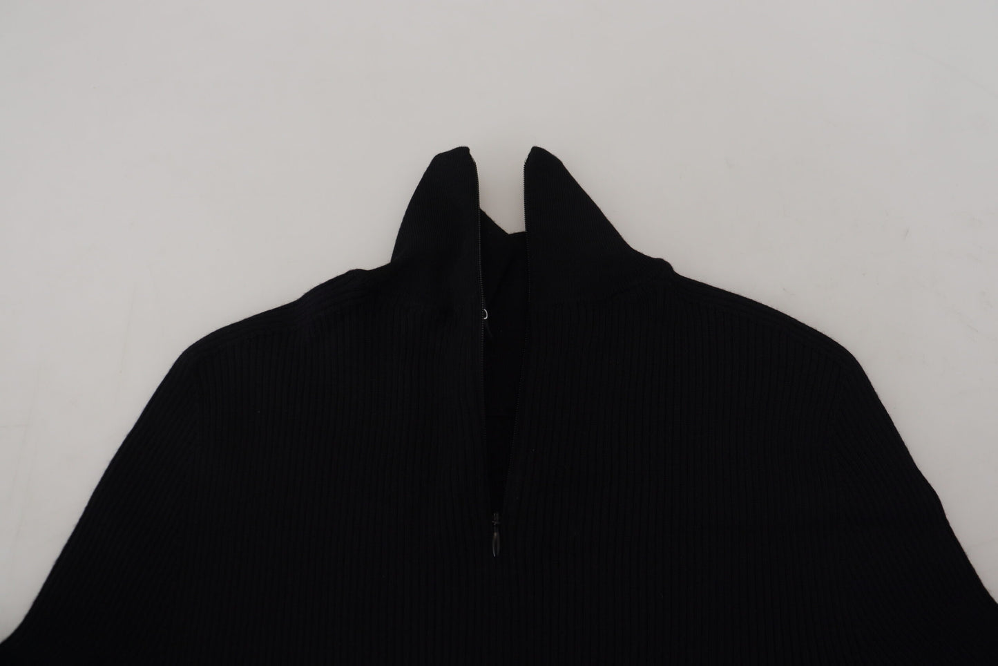 Dolce & Gabbana Black Half Zip Turtleneck Pullover Sweater