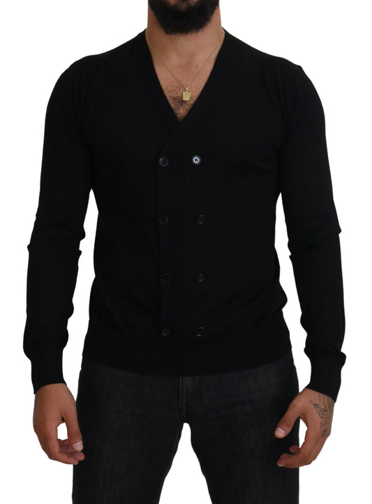 Dolce & Gabbana Black Cashmere Button Down Cardigan Sweater