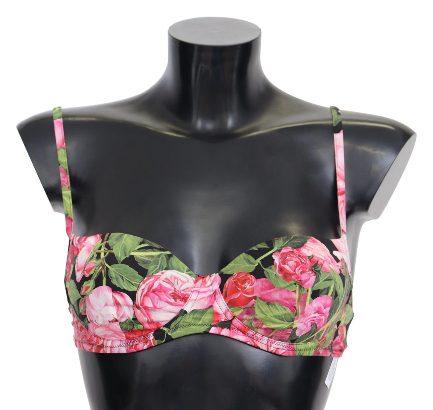 Dolce & Gabbana Pink Floral Print Swimsuit Beachwear Bikini Tops