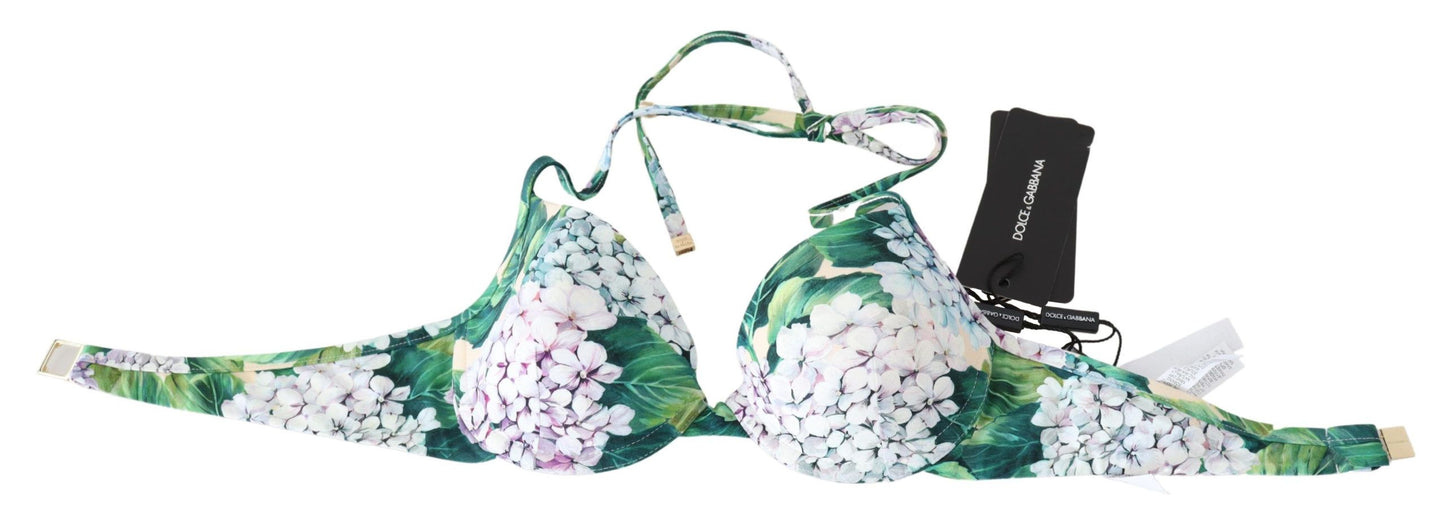 Dolce & Gabbana Multicolor Floral Print Beachwear Bikini Tops