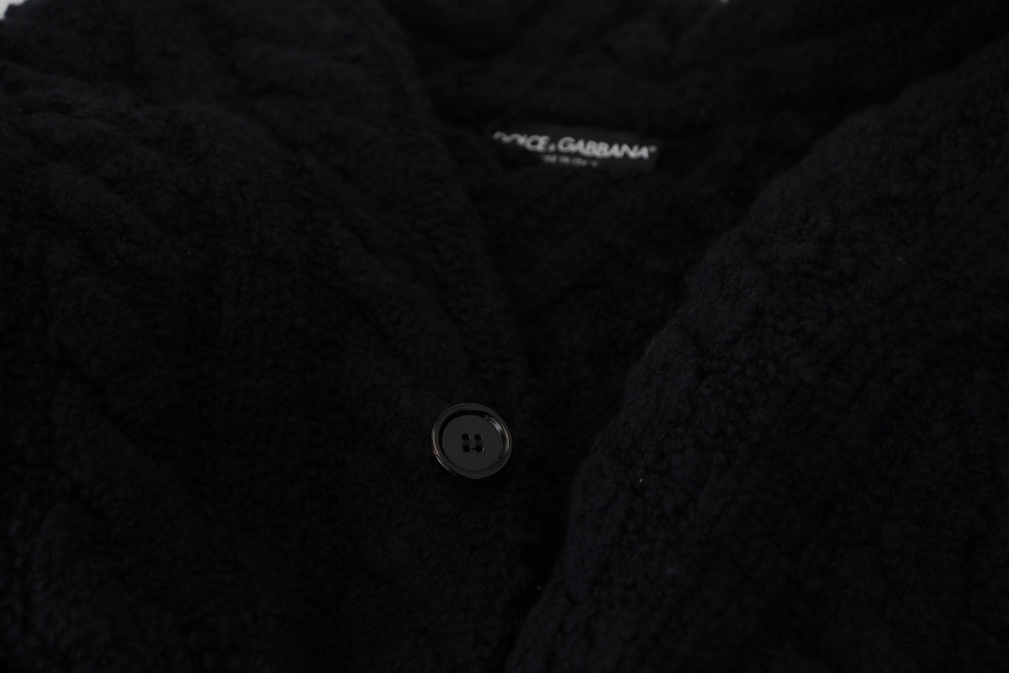 Dolce & Gabbana Black Wool Knit Button Cardigan Sweater