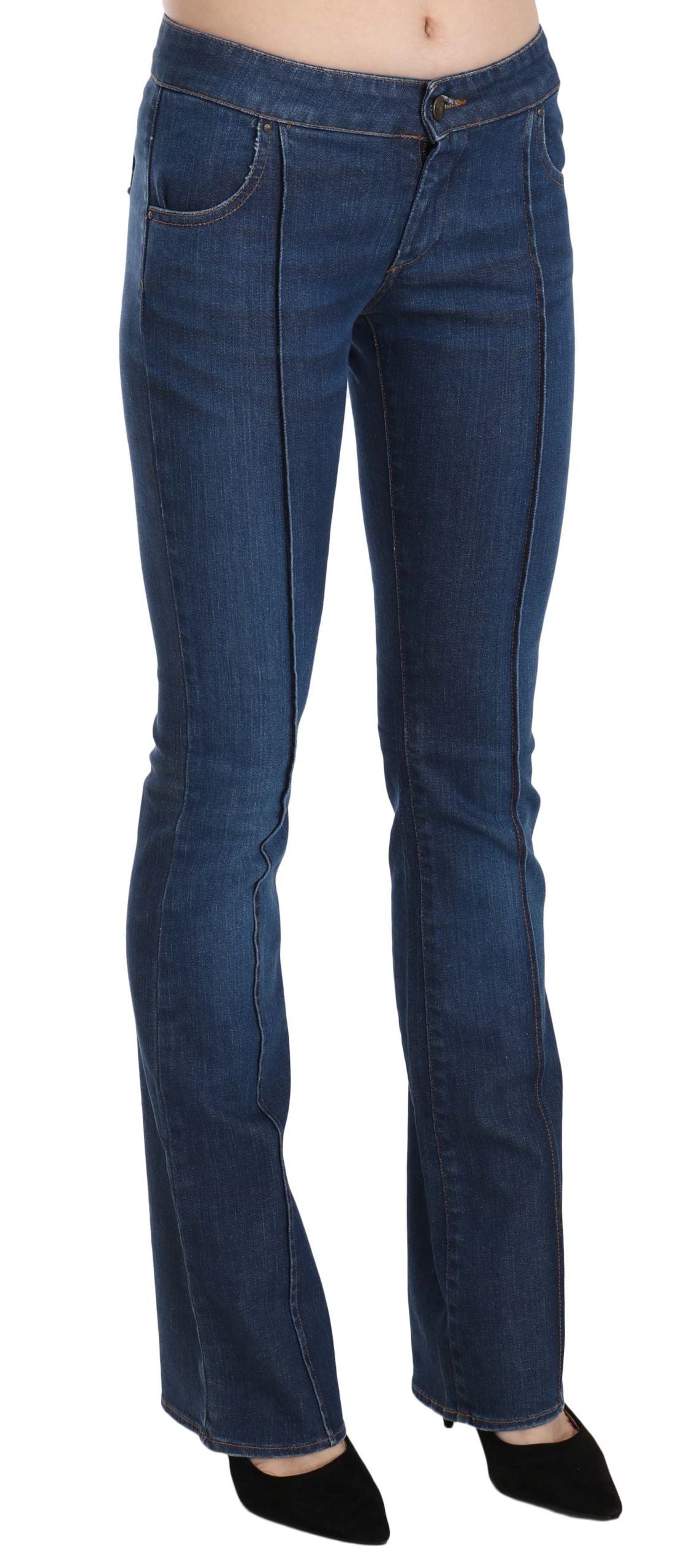 Just Cavalli Blue Low Waist Boot Cut Denim Pants Jeans