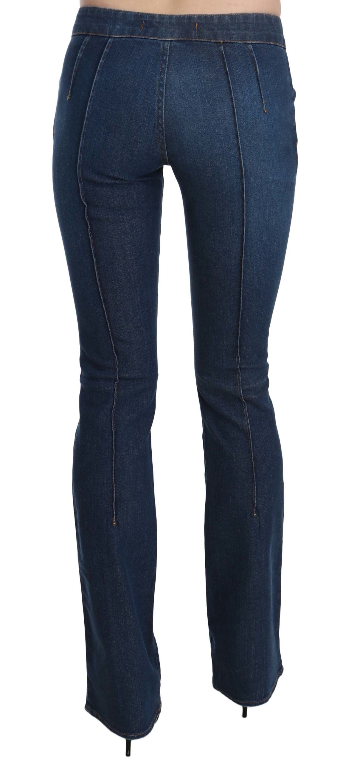 Just Cavalli Blue Low Waist Boot Cut Denim Pants Jeans