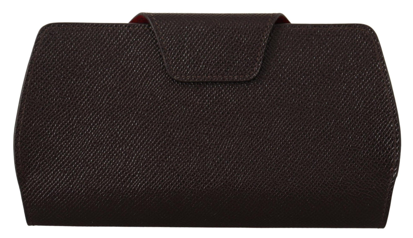 Dolce & Gabbana Bordeaux Leather Eyewear Cover Pouch Sunglasses Case